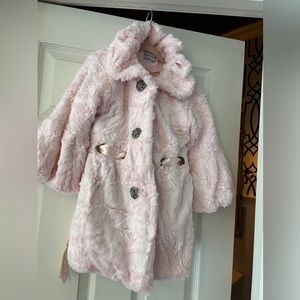 Bijan Kids Pink Fur Coat